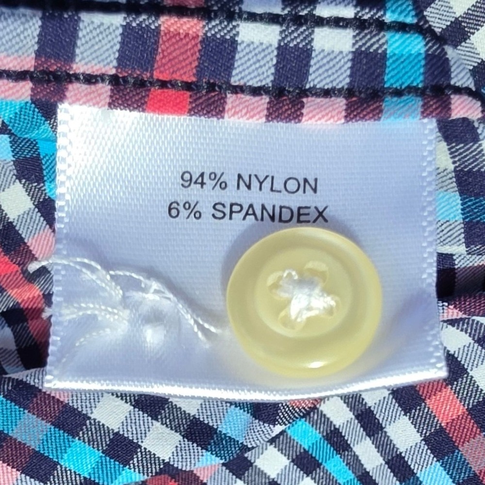 Peter Millar Summer Comfort Button Down Shirt Mens Medium Check Performance Golf - Picture 6 of 9